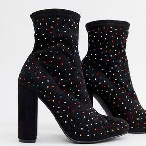 ASOS Design Elsa Embellished Sock Boots